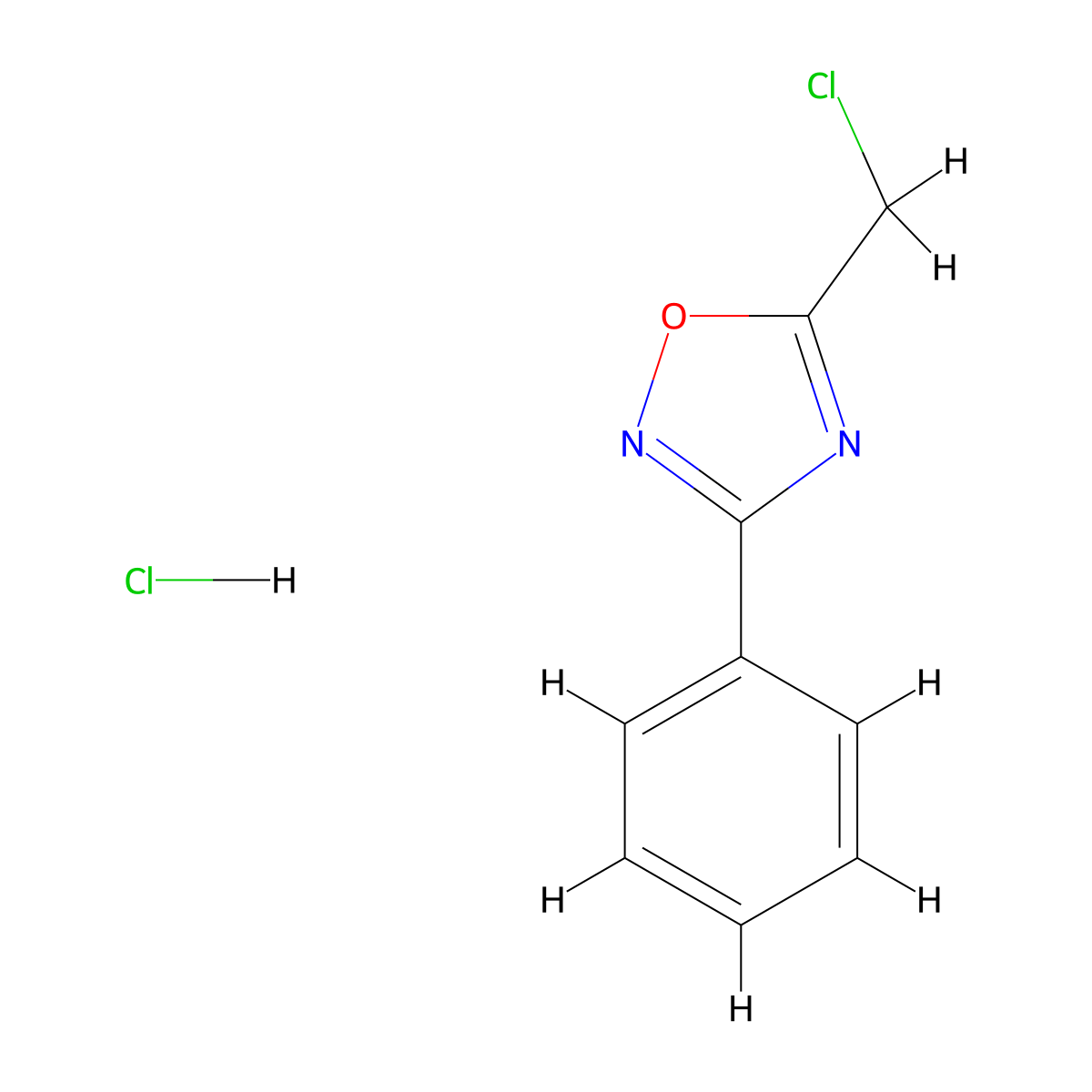 5-(Chloromethyl)-3-phenyl-1,2,4-oxadiazole hydrochloride molecular structure, CAS 1171499-00-5