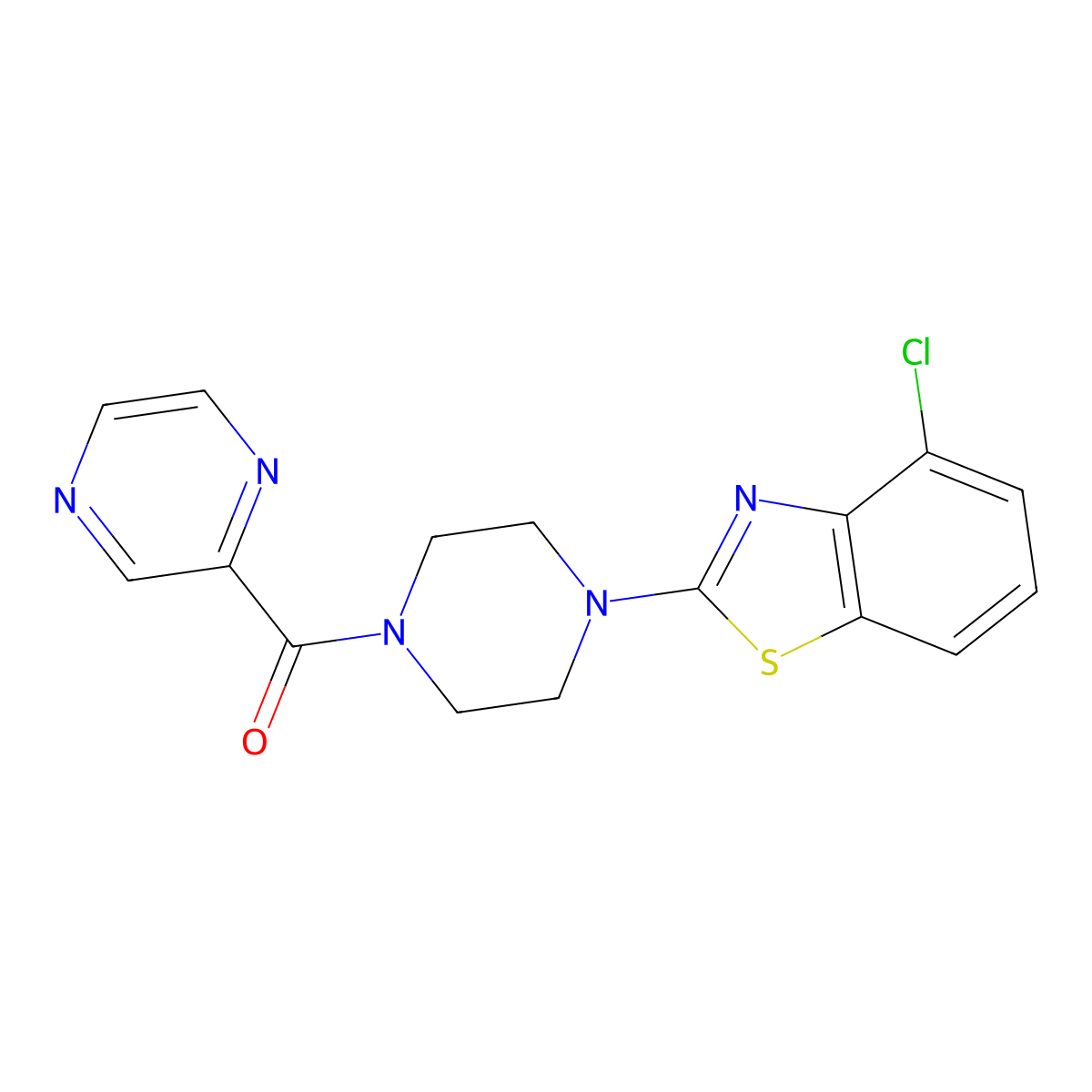 (4-(4-Chlorobenzo[d]thiazol-2-yl)piperazin-1-yl)(pyrazin-2-yl)methanone molecular structure, CAS 1171500-84-7