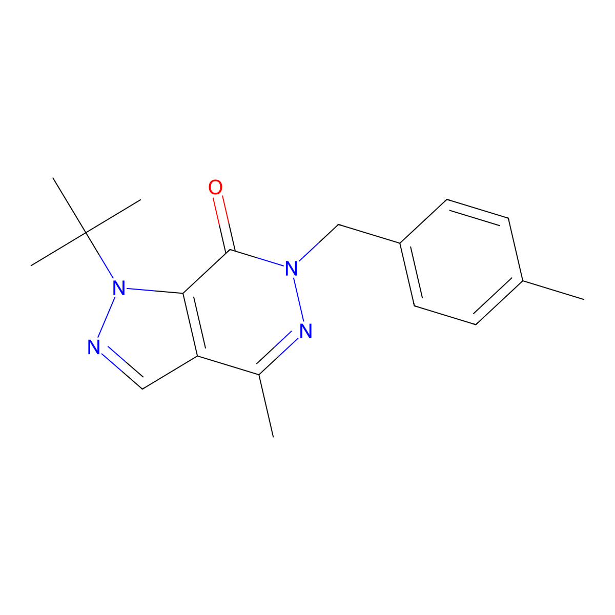 1-(tert-butyl)-4-methyl-6-(4-methylbenzyl)-1H-pyrazolo[3,4-d]pyridazin-7(6H)-one molecular structure, CAS 1171502-10-5