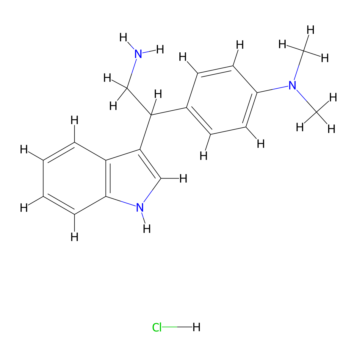 4-[2-Amino-1-(1H-indol-3-yl)ethyl]-N,N-dimethylaniline hydrochloride molecular structure, CAS 1171502-49-0