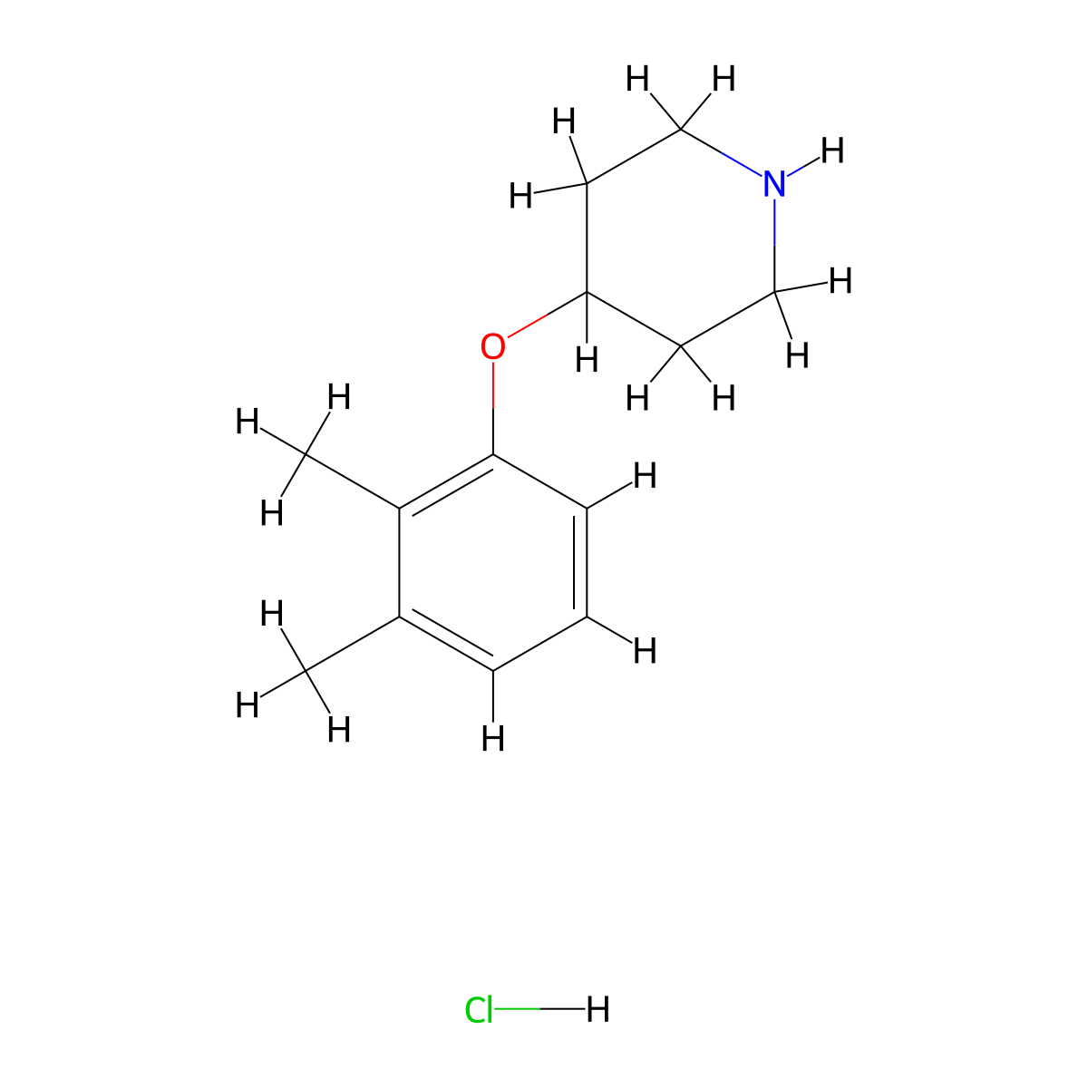 4-(2,3-Dimethylphenoxy)piperidine hydrochloride molecular structure, CAS 1171504-55-4