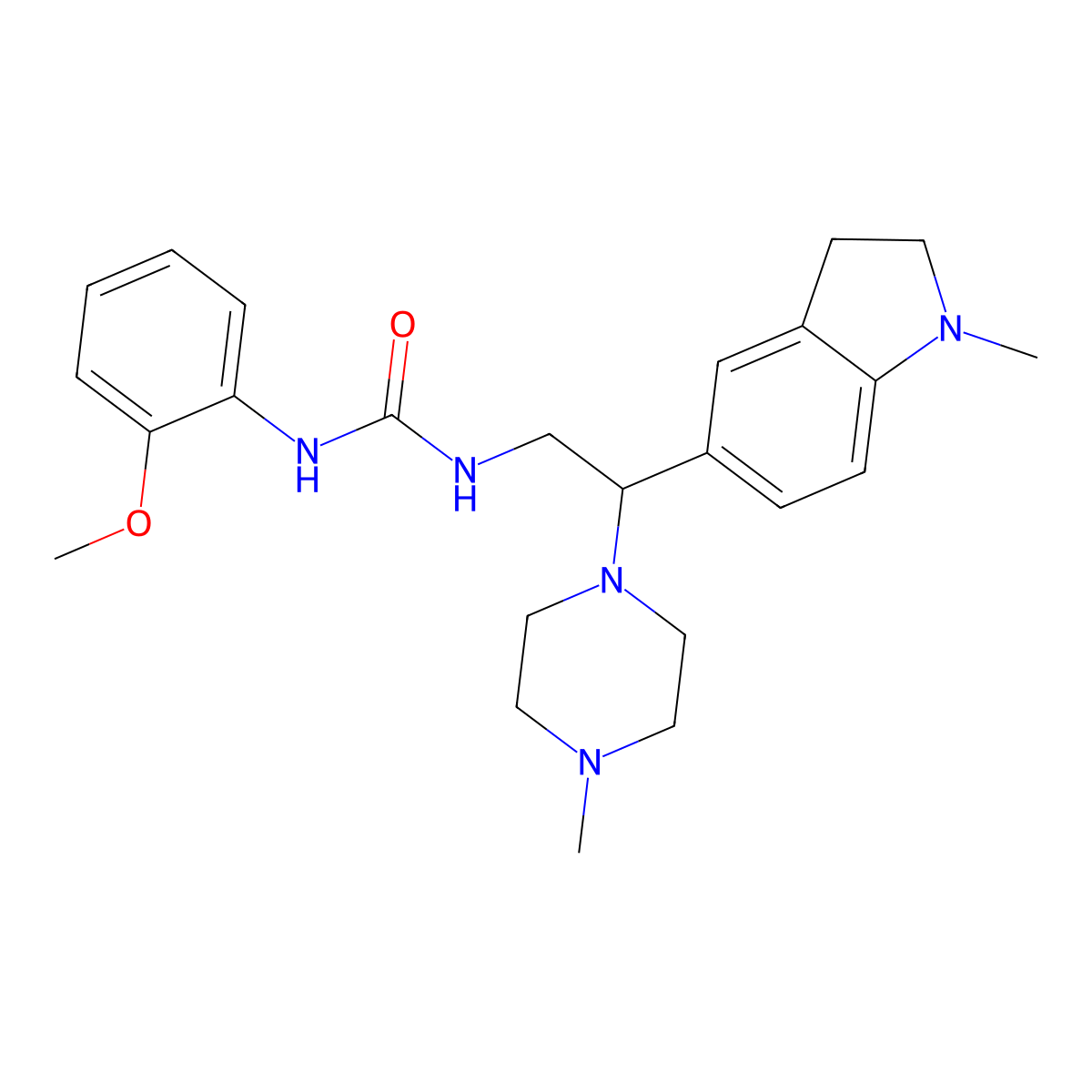 1-(2-Methoxyphenyl)-3-(2-(1-methylindolin-5-yl)-2-(4-methylpiperazin-1-yl)ethyl)urea molecular structure, CAS 1171510-32-9