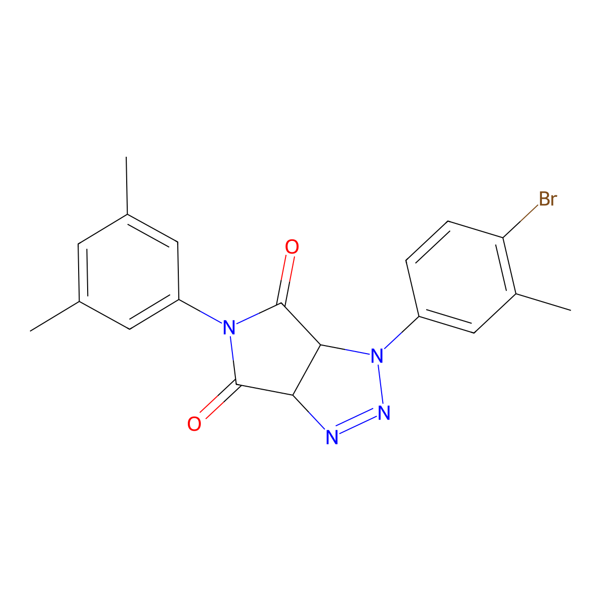 1-(4-bromo-3-methylphenyl)-5-(3,5-dimethylphenyl)-1,6a-dihydropyrrolo[3,4-d][1,2,3]triazole-4,6(3aH,5H)-dione molecular structure, CAS 1171510-63-6
