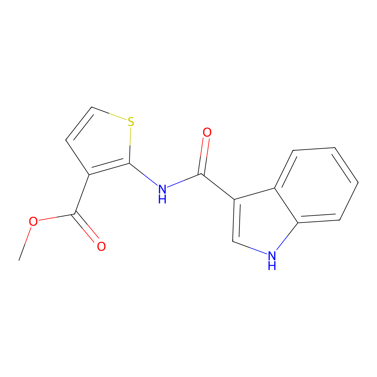 methyl 2-(1H-indole-3-carboxamido)thiophene-3-carboxylate molecular structure, CAS 1171512-44-9