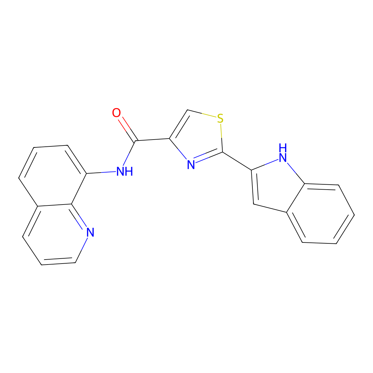 2-(1H-indol-2-yl)-N-(quinolin-8-yl)thiazole-4-carboxamide molecular structure, CAS 1171512-51-8