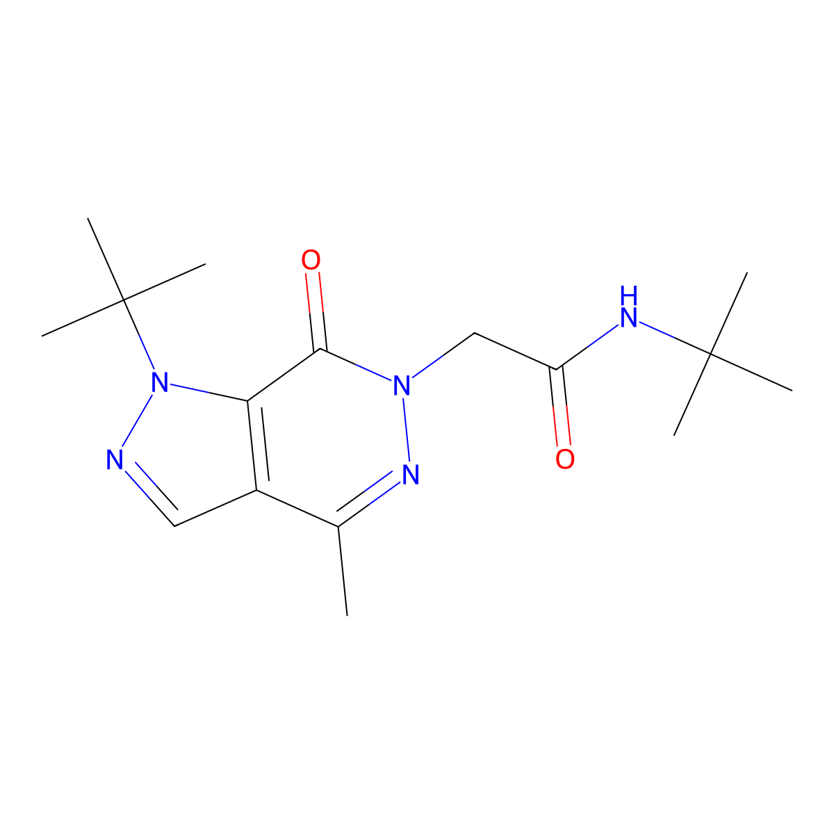 N-(tert-butyl)-2-(1-(tert-butyl)-4-methyl-7-oxo-1H-pyrazolo[3,4-d]pyridazin-6(7H)-yl)acetamide molecular structure, CAS 1171512-63-2
