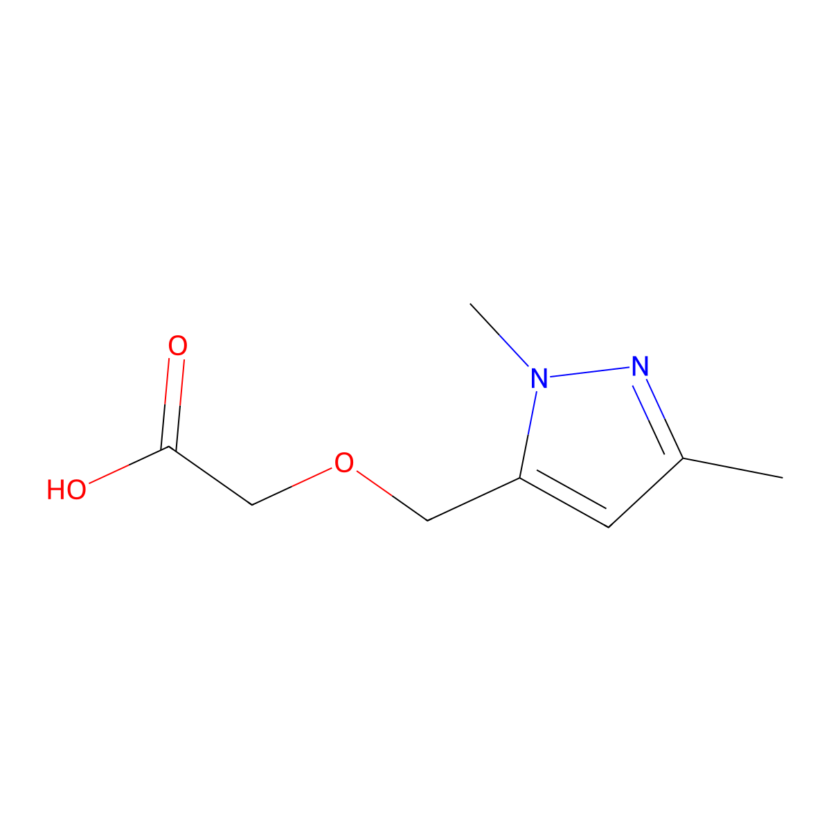 [(1,3-dimethyl-1H-pyrazol-5-yl)methoxy]acetic acid molecular structure, CAS 1171516-82-7