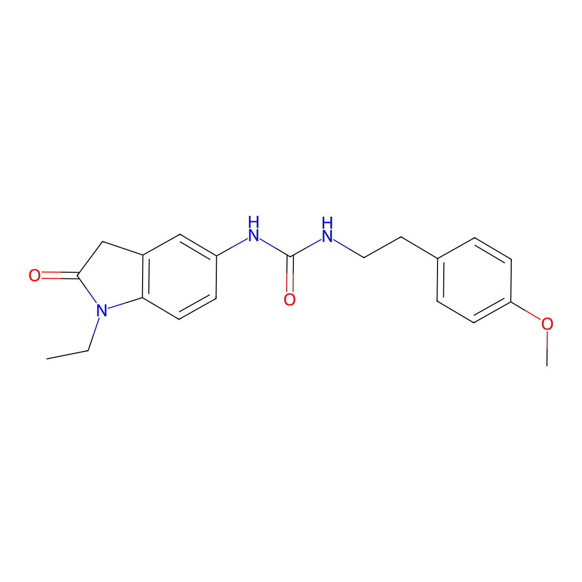 1-(1-Ethyl-2-oxoindolin-5-yl)-3-(4-methoxyphenethyl)urea molecular structure, CAS 1171517-19-3