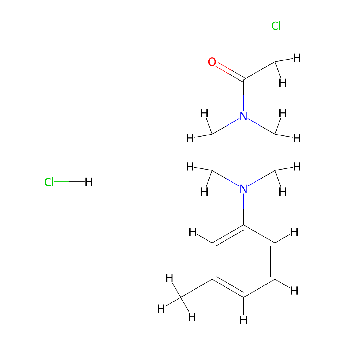 2-Chloro-1-[4-(3-methylphenyl)piperazin-1-yl]ethan-1-one hydrochloride molecular structure, CAS 1171517-89-7
