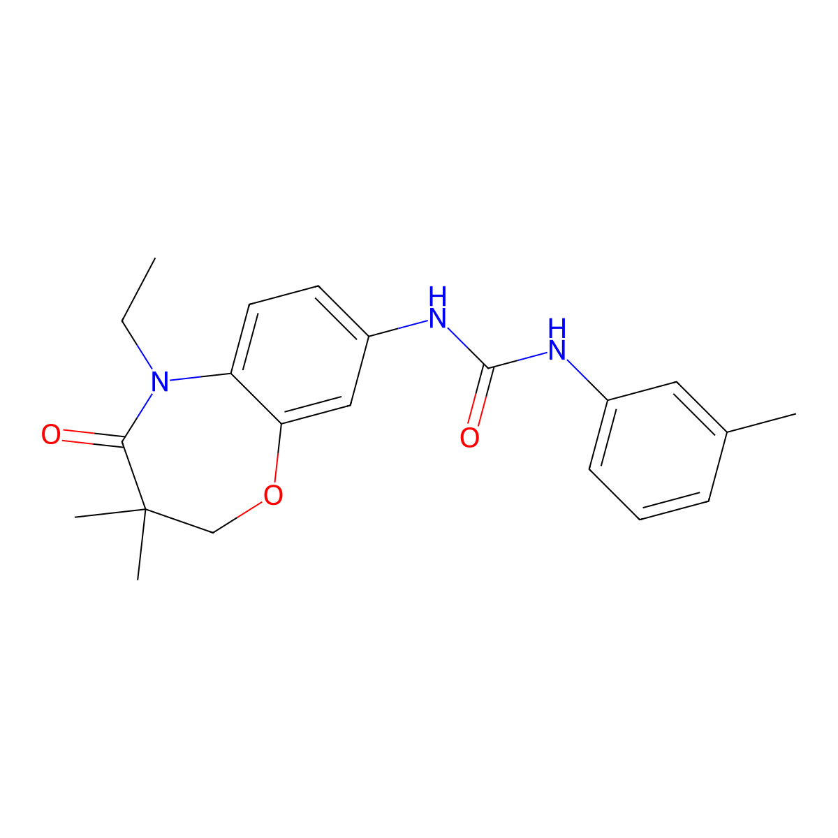 1-(5-Ethyl-3,3-dimethyl-4-oxo-2,3,4,5-tetrahydrobenzo[b][1,4]oxazepin-8-yl)-3-(m-tolyl)urea molecular structure, CAS 1171519-96-2