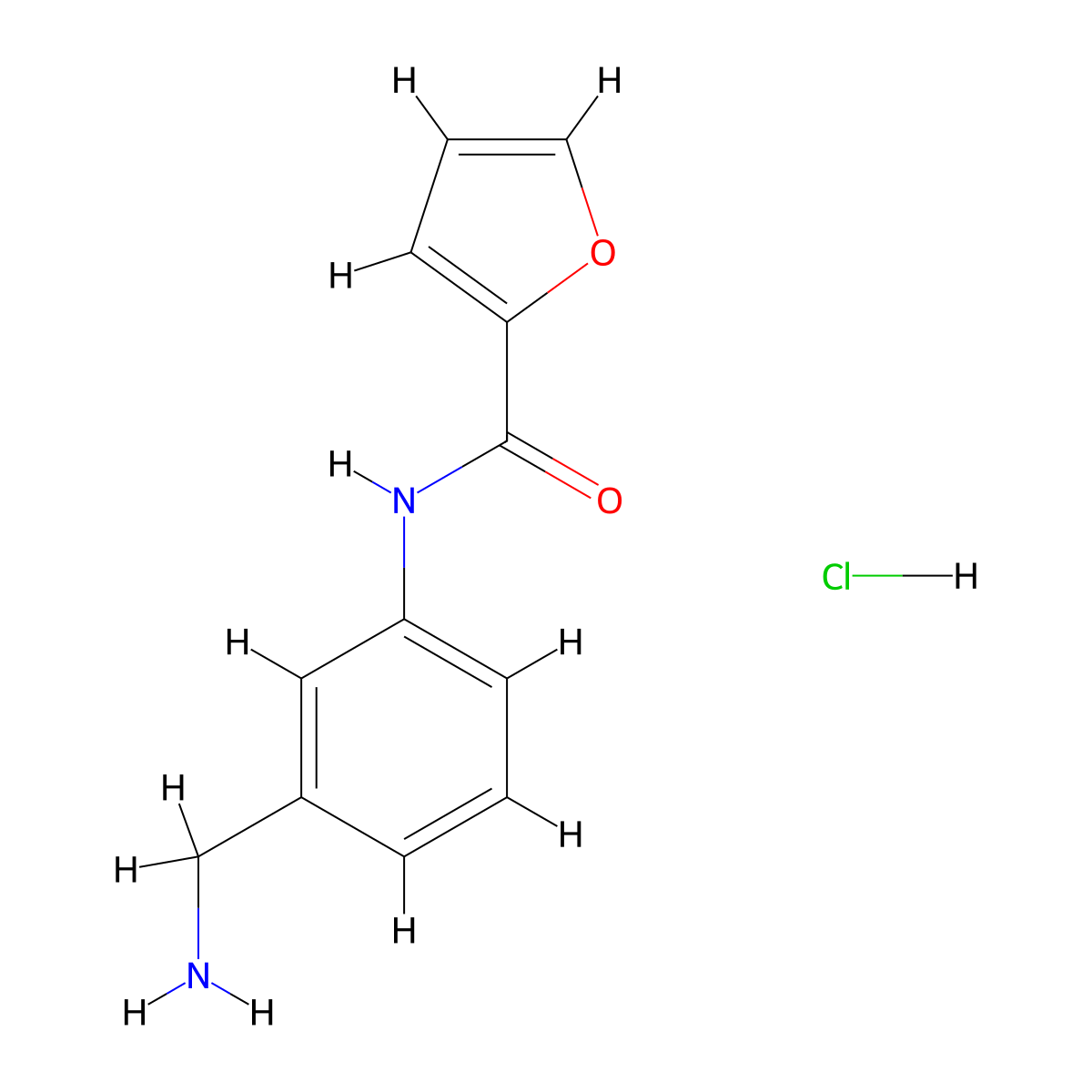 N-(3-(aminomethyl)phenyl)furan-2-carboxamide hydrochloride molecular structure, CAS 1171521-16-6