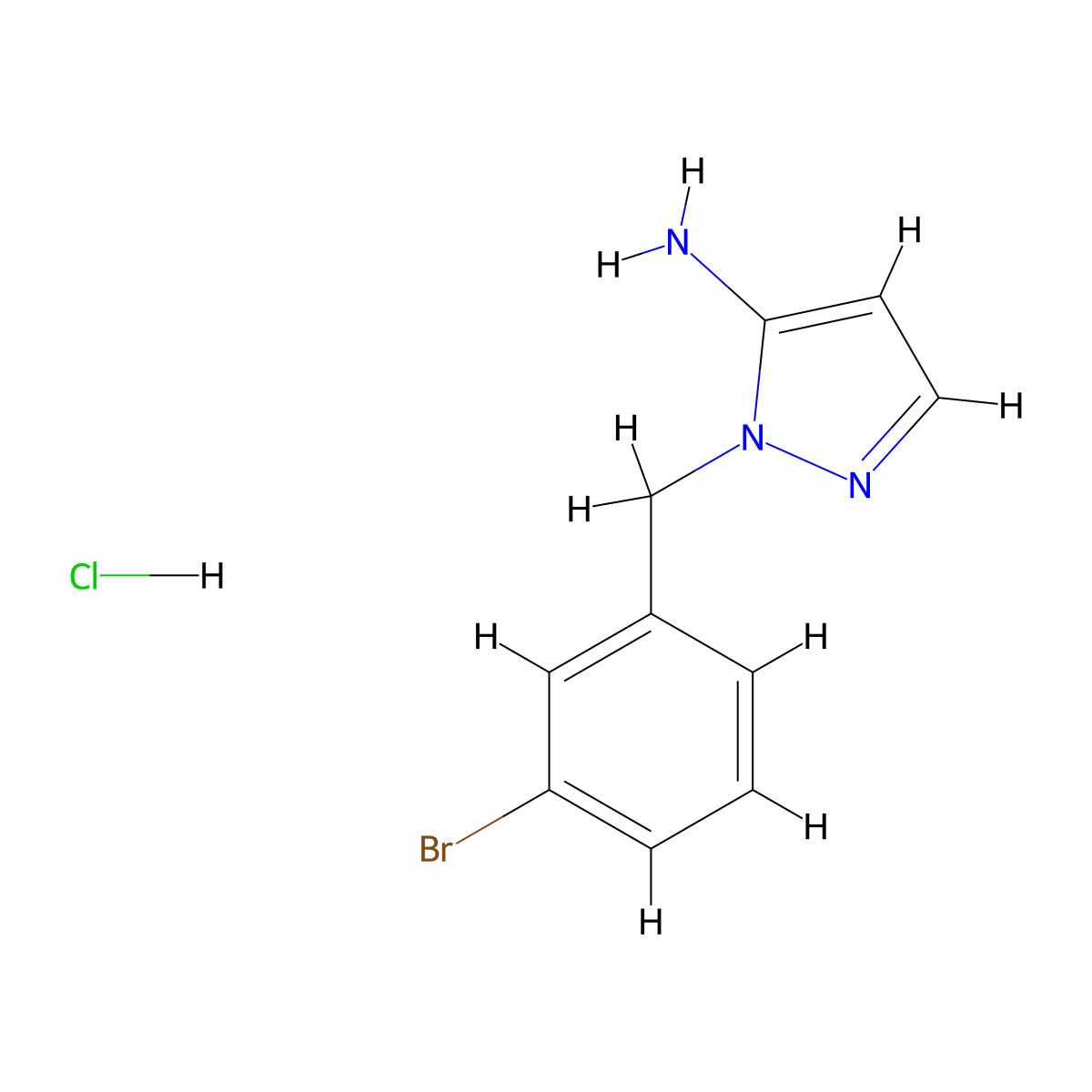 1-[(3-bromophenyl)methyl]-1H-pyrazol-5-amine hydrochloride molecular structure, CAS 1171521-23-5