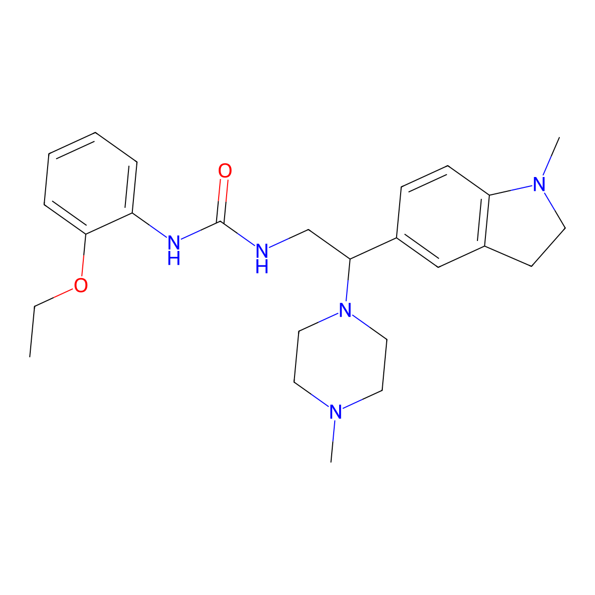 1-(2-Ethoxyphenyl)-3-(2-(1-methylindolin-5-yl)-2-(4-methylpiperazin-1-yl)ethyl)urea molecular structure, CAS 1171521-82-6
