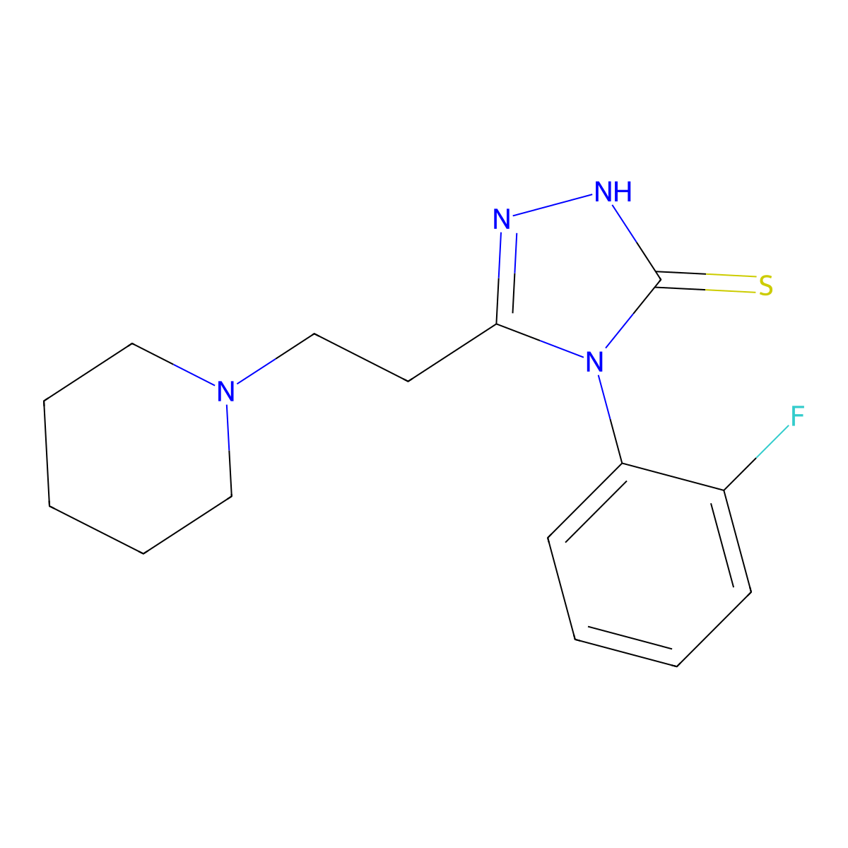 4-(2-Fluorophenyl)-5-(2-piperidin-1-ylethyl)-4H-1,2,4-triazole-3-thiol molecular structure, CAS 1171522-05-6