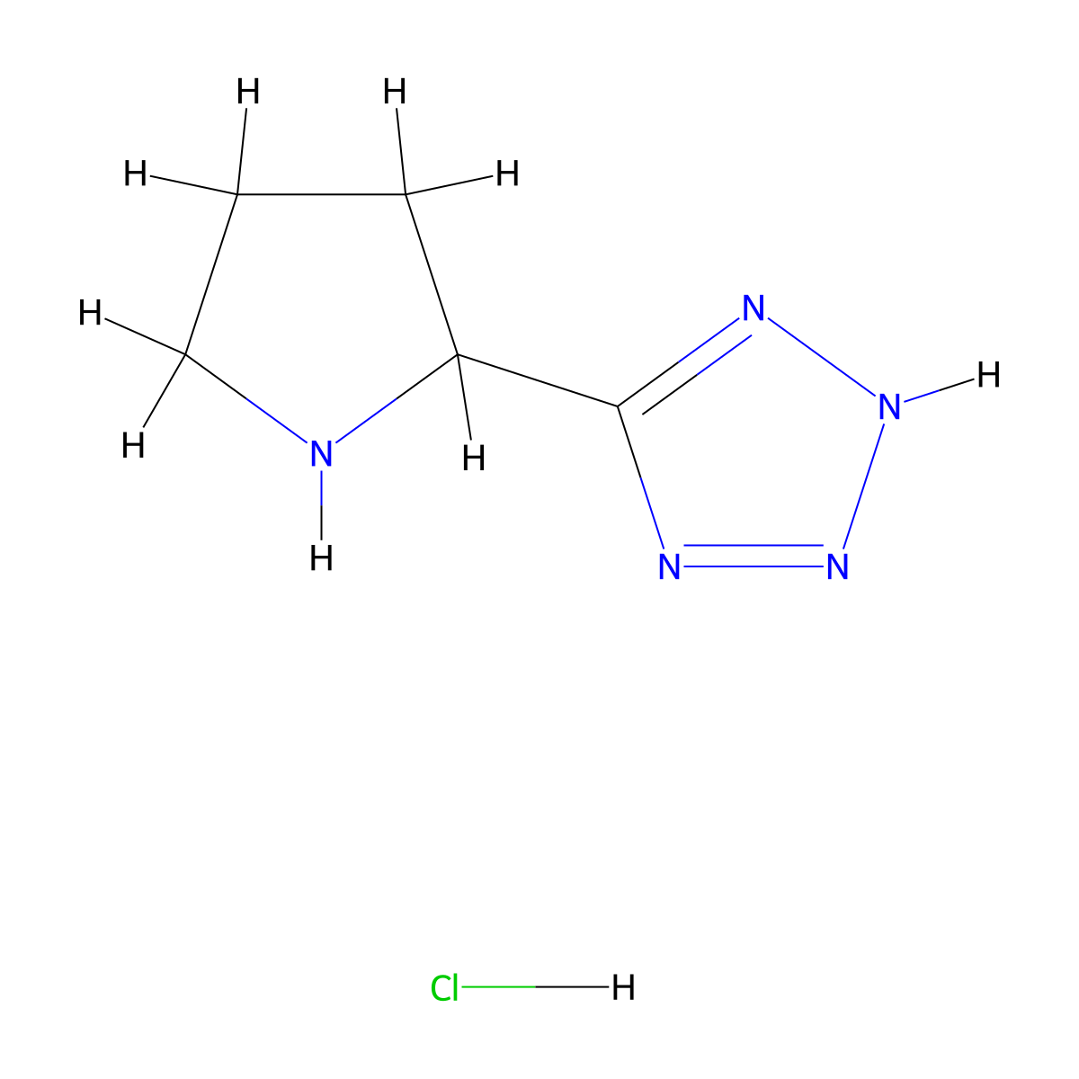 5-(pyrrolidin-2-yl)-1H-1,2,3,4-tetrazole hydrochloride molecular structure, CAS 1171522-63-6