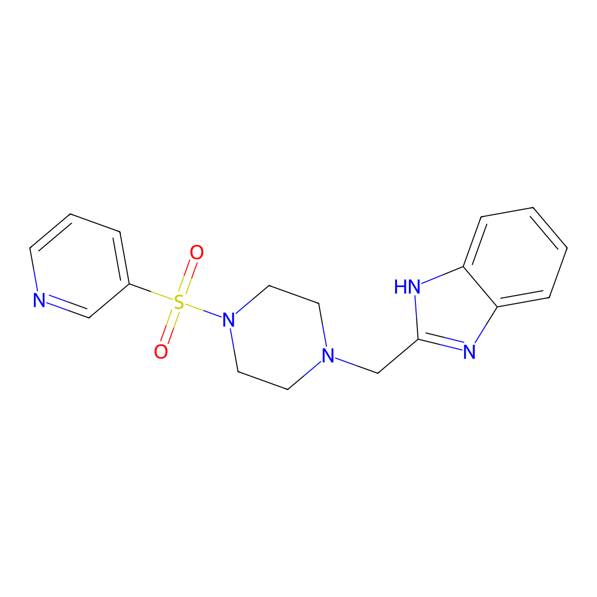 2-((4-(pyridin-3-ylsulfonyl)piperazin-1-yl)methyl)-1H-benzo[d]imidazole molecular structure, CAS 1171525-95-3