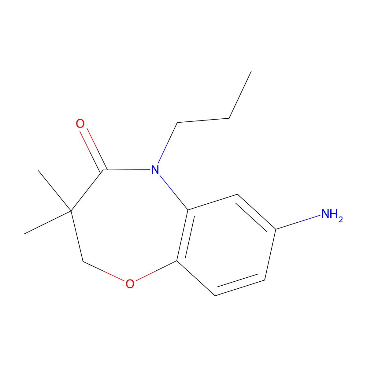 7-amino-3,3-dimethyl-5-propyl-2,3-dihydro-1,5-benzoxazepin-4(5H)-one molecular structure, CAS 1171529-01-3