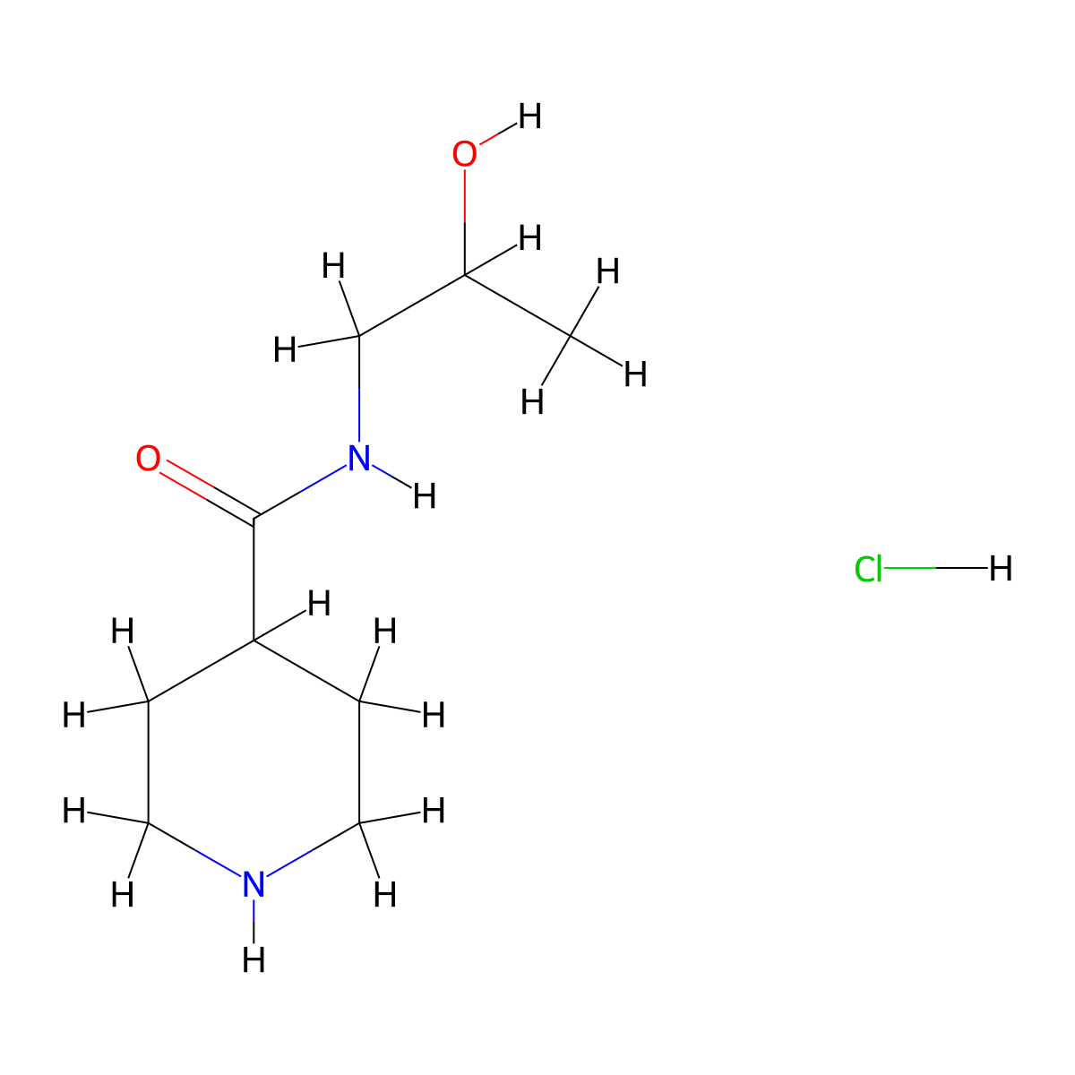 N-(2-hydroxypropyl)piperidine-4-carboxamide hydrochloride molecular structure, CAS 1171534-57-8