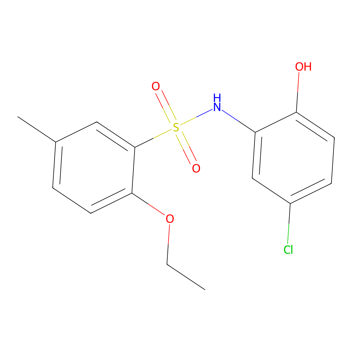 N-(5-chloro-2-hydroxyphenyl)-2-ethoxy-5-methylbenzenesulfonamide molecular structure, CAS 1171535-55-9