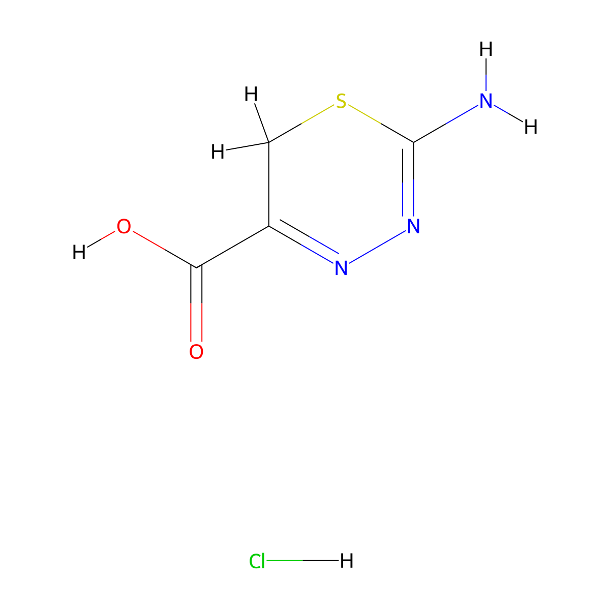 2-Amino-6H-1,3,4-thiadiazine-5-carboxylic acid--hydrogen chloride (1/1) molecular structure, CAS 1171535-57-1
