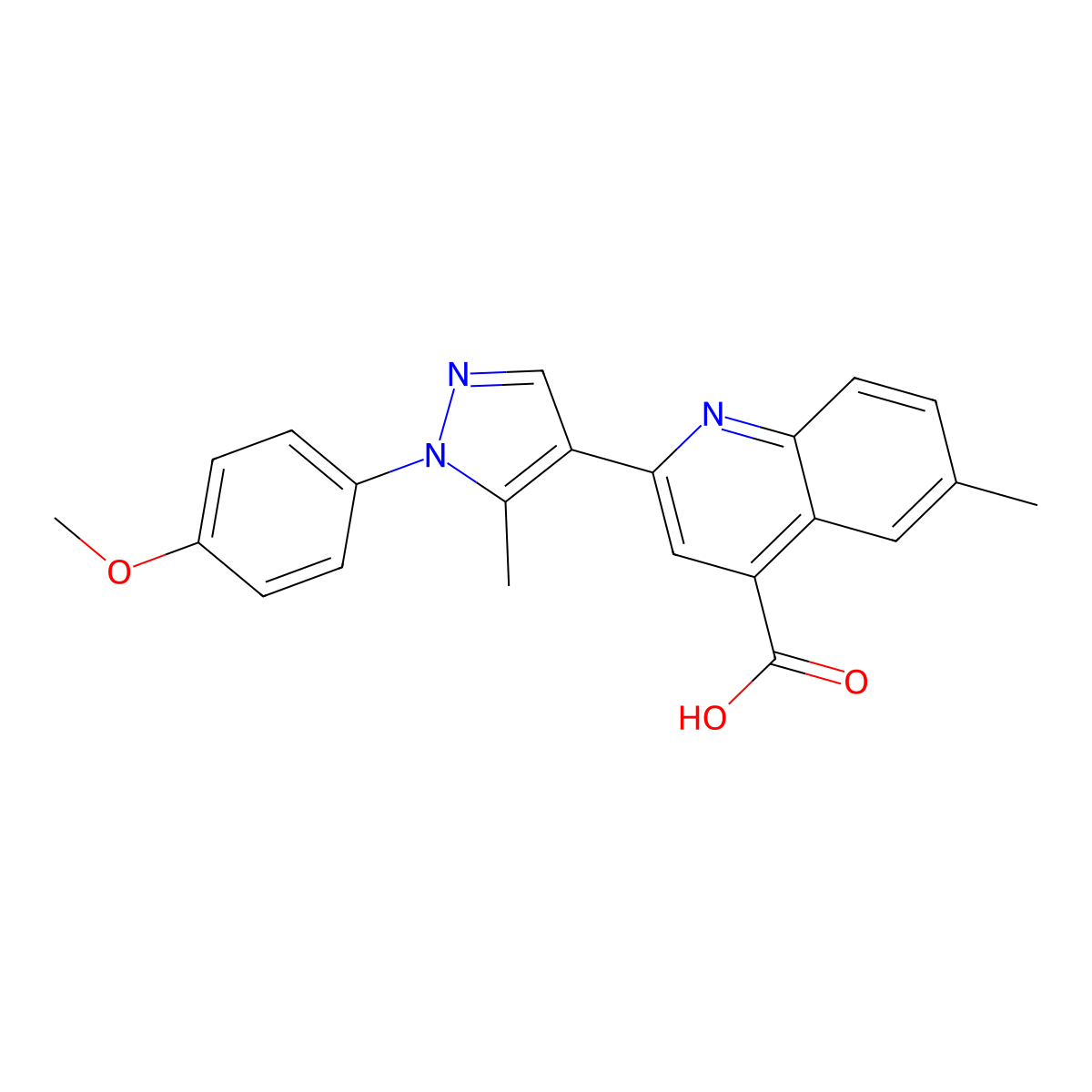 2-[1-(4-Methoxyphenyl)-5-methyl-1H-pyrazol-4-yl]-6-methylquinoline-4-carboxylic acid molecular structure, CAS 1171538-77-4