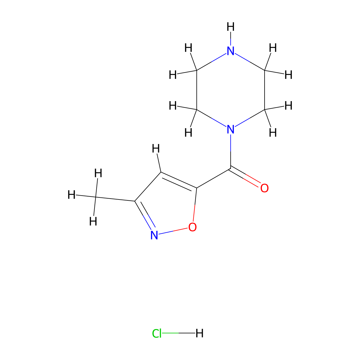 1-(3-Methyl-1,2-oxazole-5-carbonyl)piperazine hydrochloride molecular structure, CAS 1171539-58-4