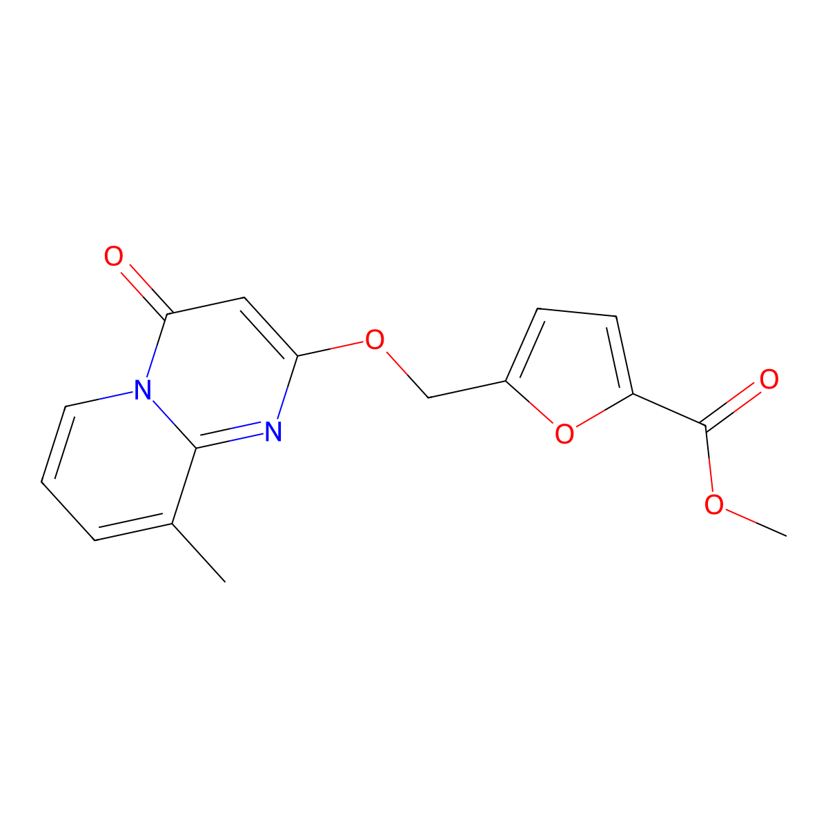 methyl 5-(((9-methyl-4-oxo-4H-pyrido[1,2-a]pyrimidin-2-yl)oxy)methyl)furan-2-carboxylate molecular structure, CAS 1171542-82-7