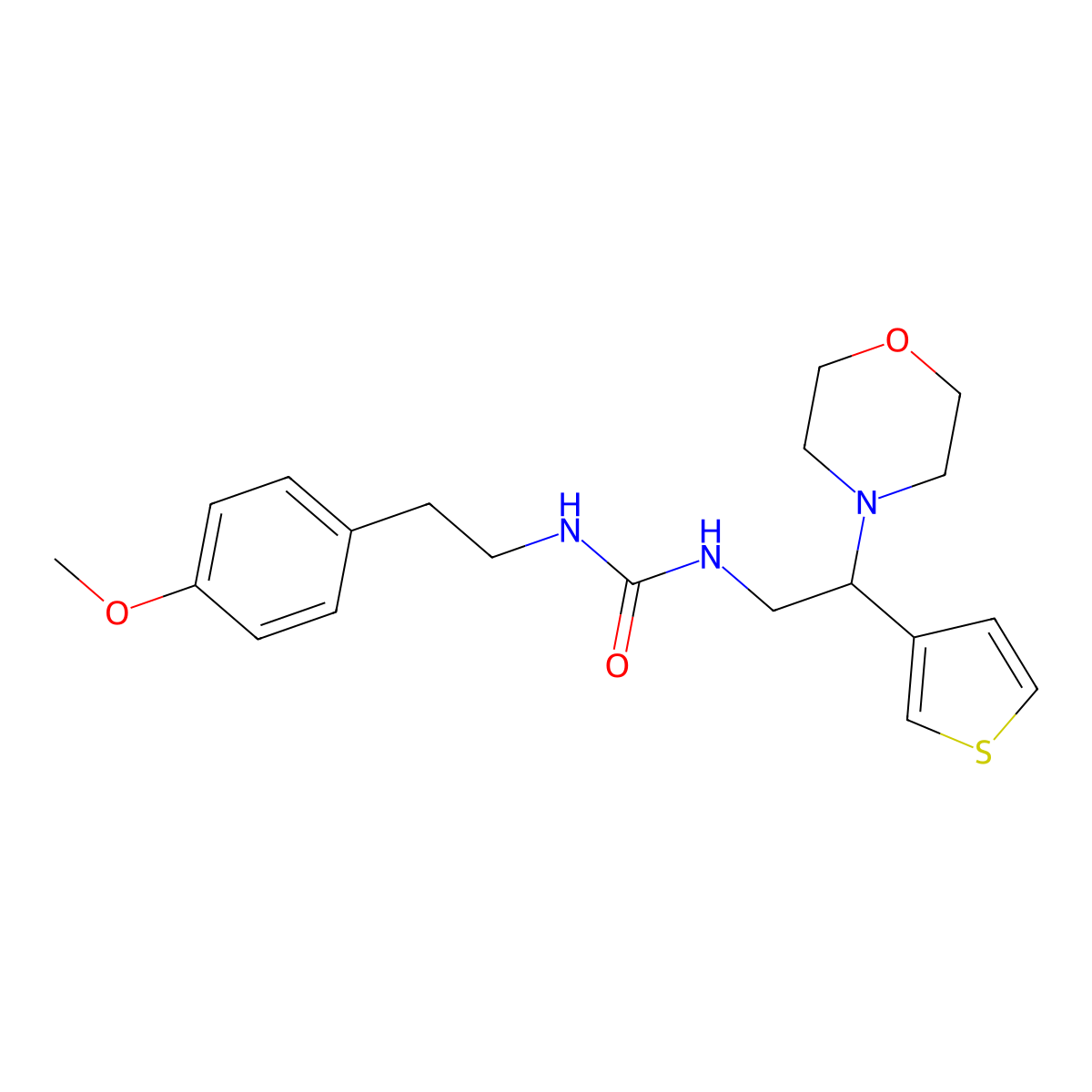 1-(4-Methoxyphenethyl)-3-(2-morpholino-2-(thiophen-3-yl)ethyl)urea molecular structure, CAS 1171544-78-7