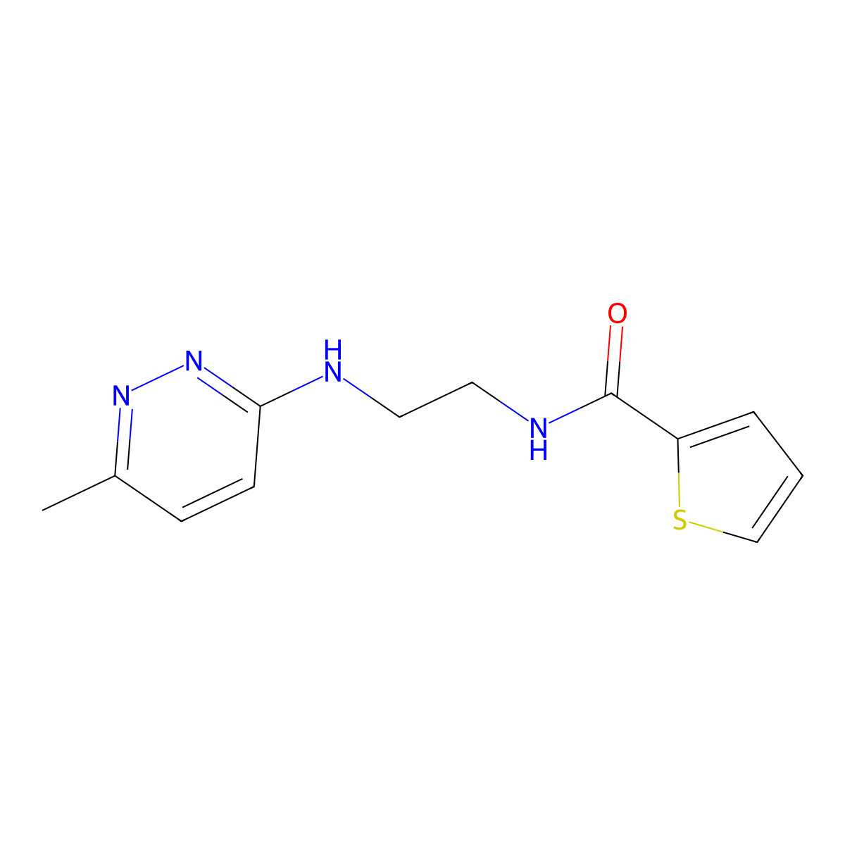 N-(2-((6-methylpyridazin-3-yl)amino)ethyl)thiophene-2-carboxamide molecular structure, CAS 1171548-92-7