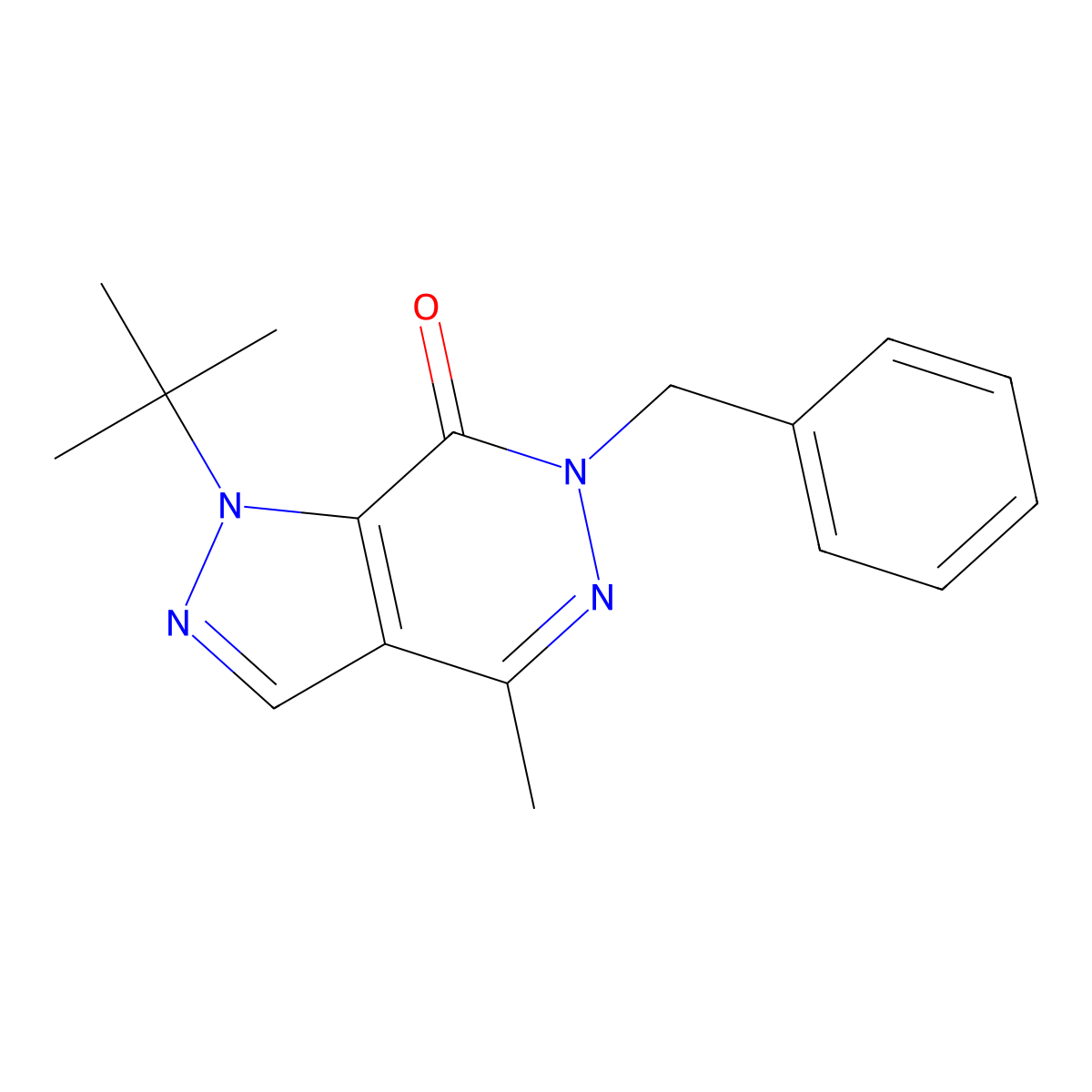 6-benzyl-1-(tert-butyl)-4-methyl-1H-pyrazolo[3,4-d]pyridazin-7(6H)-one molecular structure, CAS 1171549-40-8
