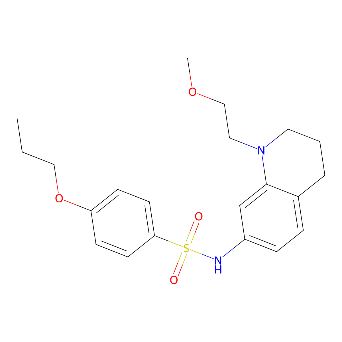 N-(1-(2-methoxyethyl)-1,2,3,4-tetrahydroquinolin-7-yl)-4-propoxybenzenesulfonamide molecular structure, CAS 1171551-30-6