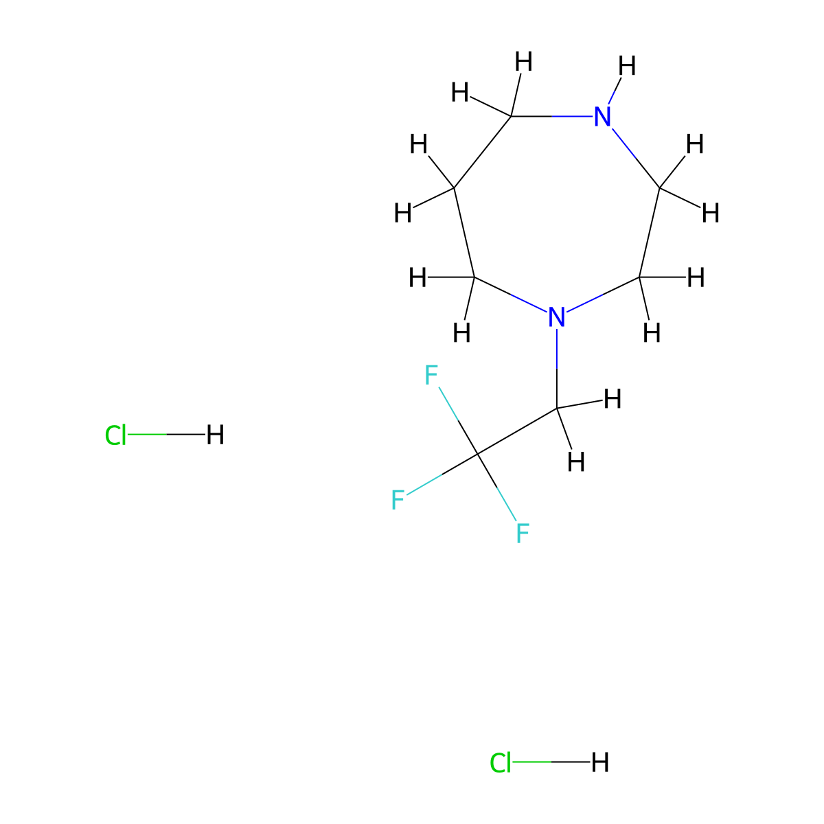 1-(2,2,2-Trifluoroethyl)-1,4-diazepane dihydrochloride molecular structure, CAS 1171551-81-7