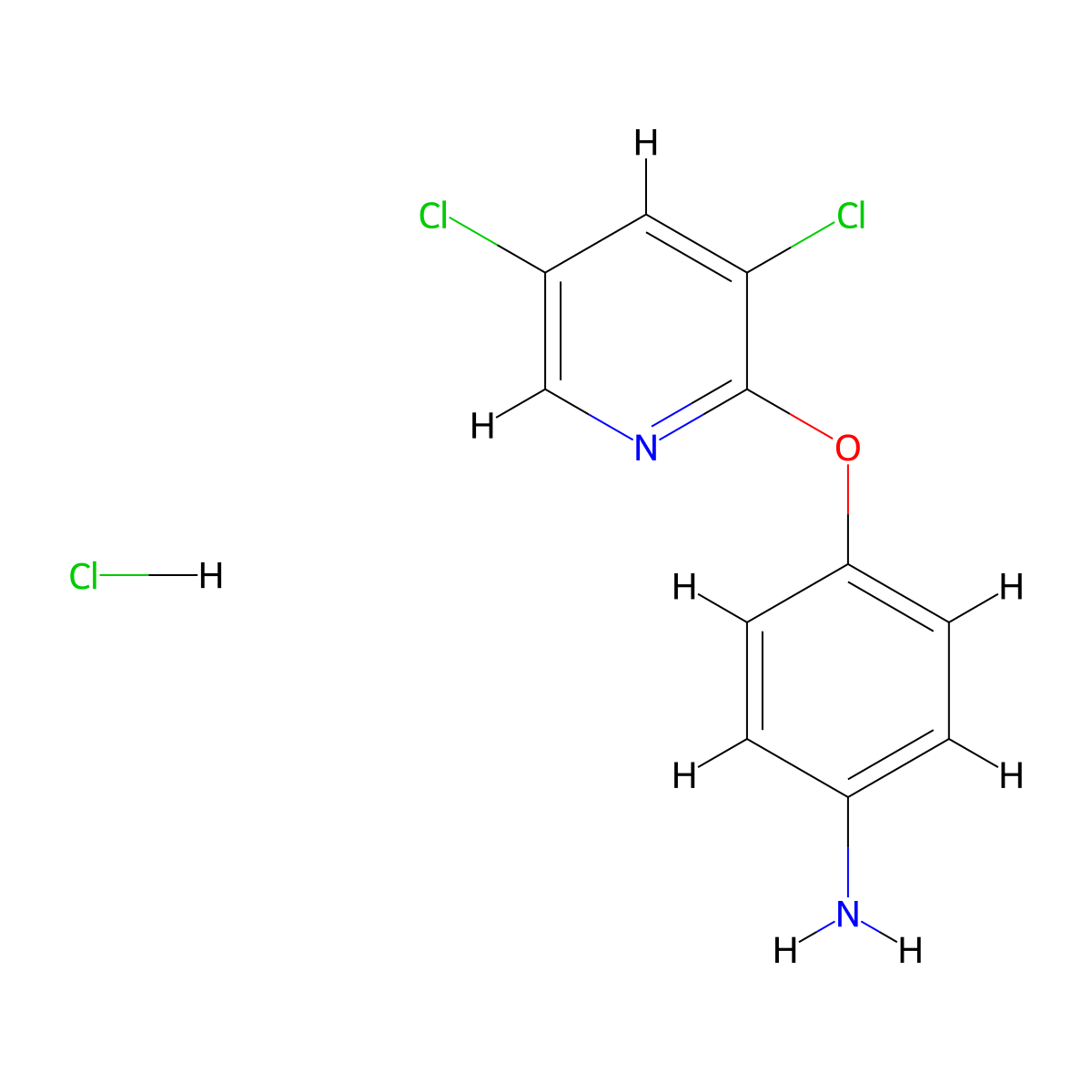 4-((3,5-Dichloropyridin-2-yl)oxy)aniline hydrochloride molecular structure, CAS 1171554-19-0