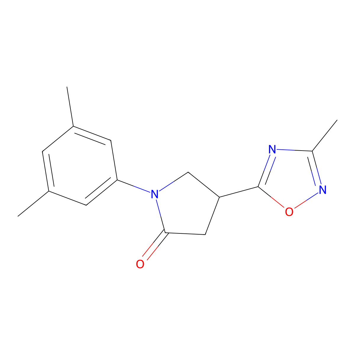 1-(3,5-Dimethylphenyl)-4-(3-methyl-1,2,4-oxadiazol-5-yl)pyrrolidin-2-one molecular structure, CAS 1171554-68-9