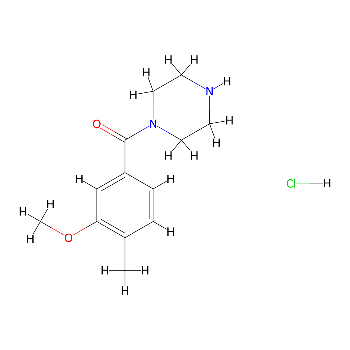 1-(3-Methoxy-4-methylbenzoyl)piperazine hydrochloride molecular structure, CAS 1171557-04-2