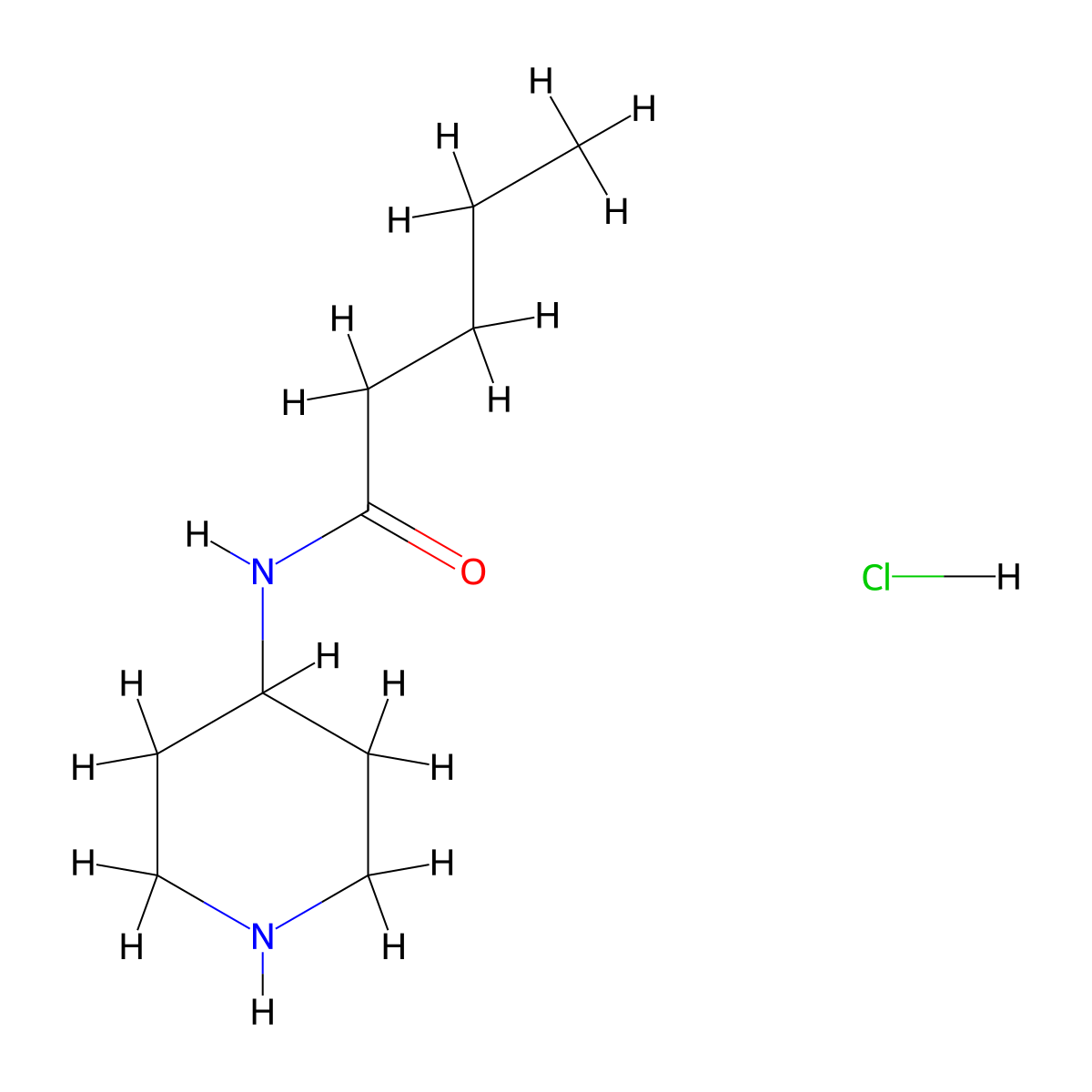 N-(piperidin-4-yl)pentanamide hydrochloride molecular structure, CAS 1171557-07-5