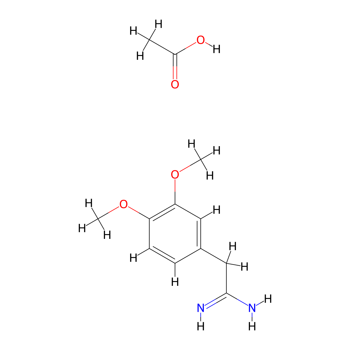 2-(3,4-Dimethoxyphenyl)ethanimidamide; acetic acid molecular structure, CAS 1171558-09-0