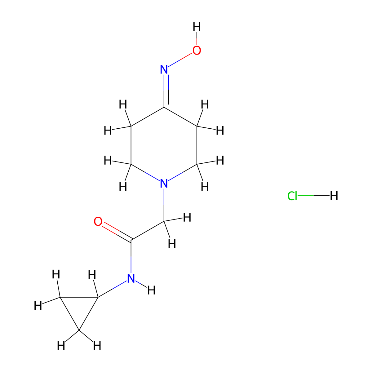 N-cyclopropyl-2-[4-(hydroxyimino)piperidin-1-yl]acetamide hydrochloride molecular structure, CAS 1171559-62-8