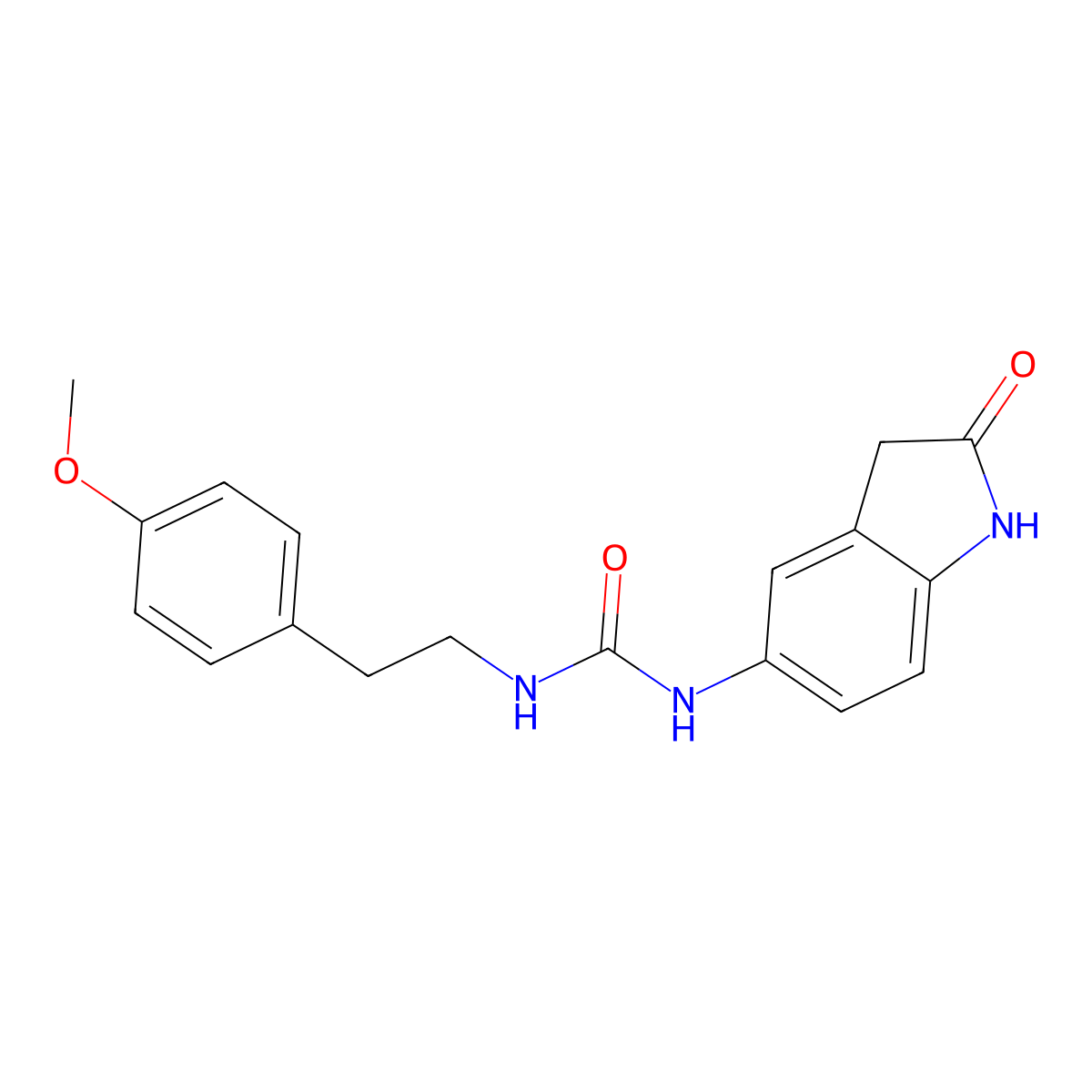 1-(4-Methoxyphenethyl)-3-(2-oxoindolin-5-yl)urea molecular structure, CAS 1171559-74-2