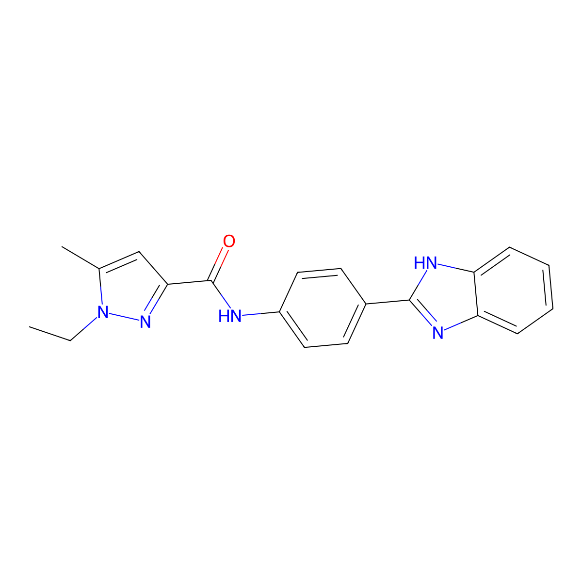 N-[4-(1H-1,3-benzodiazol-2-yl)phenyl]-1-ethyl-5-methyl-1H-pyrazole-3-carboxamide molecular structure, CAS 1171559-96-8