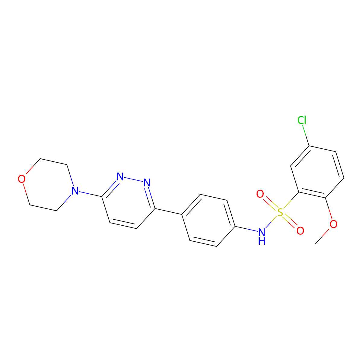 5-chloro-2-methoxy-N-(4-(6-morpholinopyridazin-3-yl)phenyl)benzenesulfonamide molecular structure, CAS 1171561-00-4