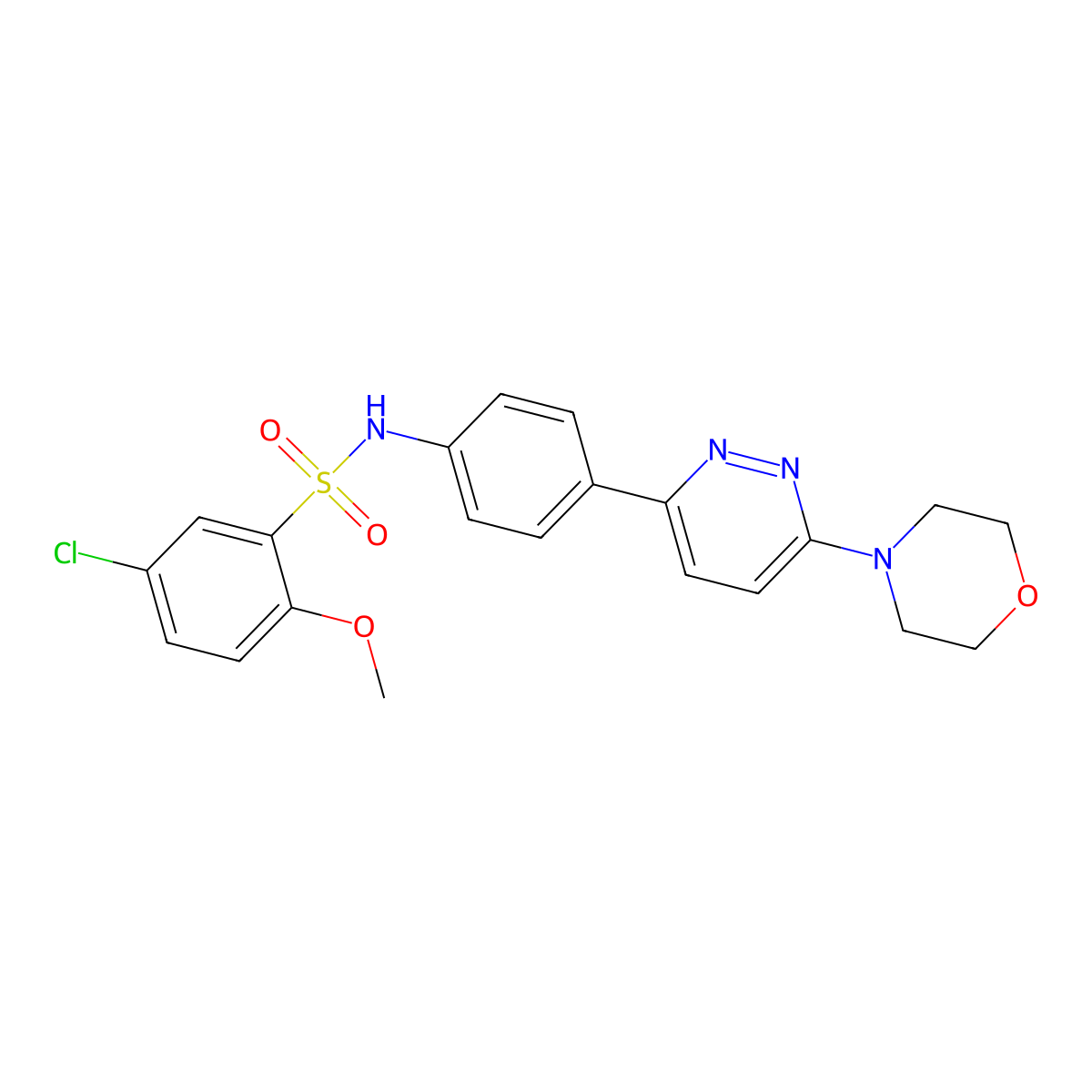 5-chloro-2-methoxy-N-(4-(6-morpholinopyridazin-3-yl)phenyl)benzenesulfonamide molecular structure, CAS 1171561-00-4