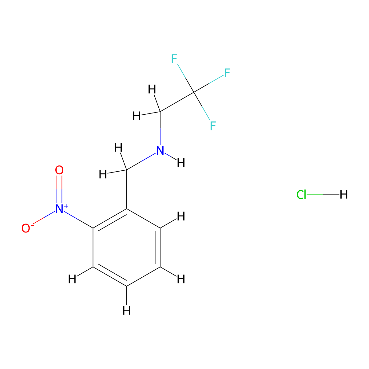 [(2-Nitrophenyl)methyl](2,2,2-trifluoroethyl)amine hydrochloride molecular structure, CAS 1171562-15-4