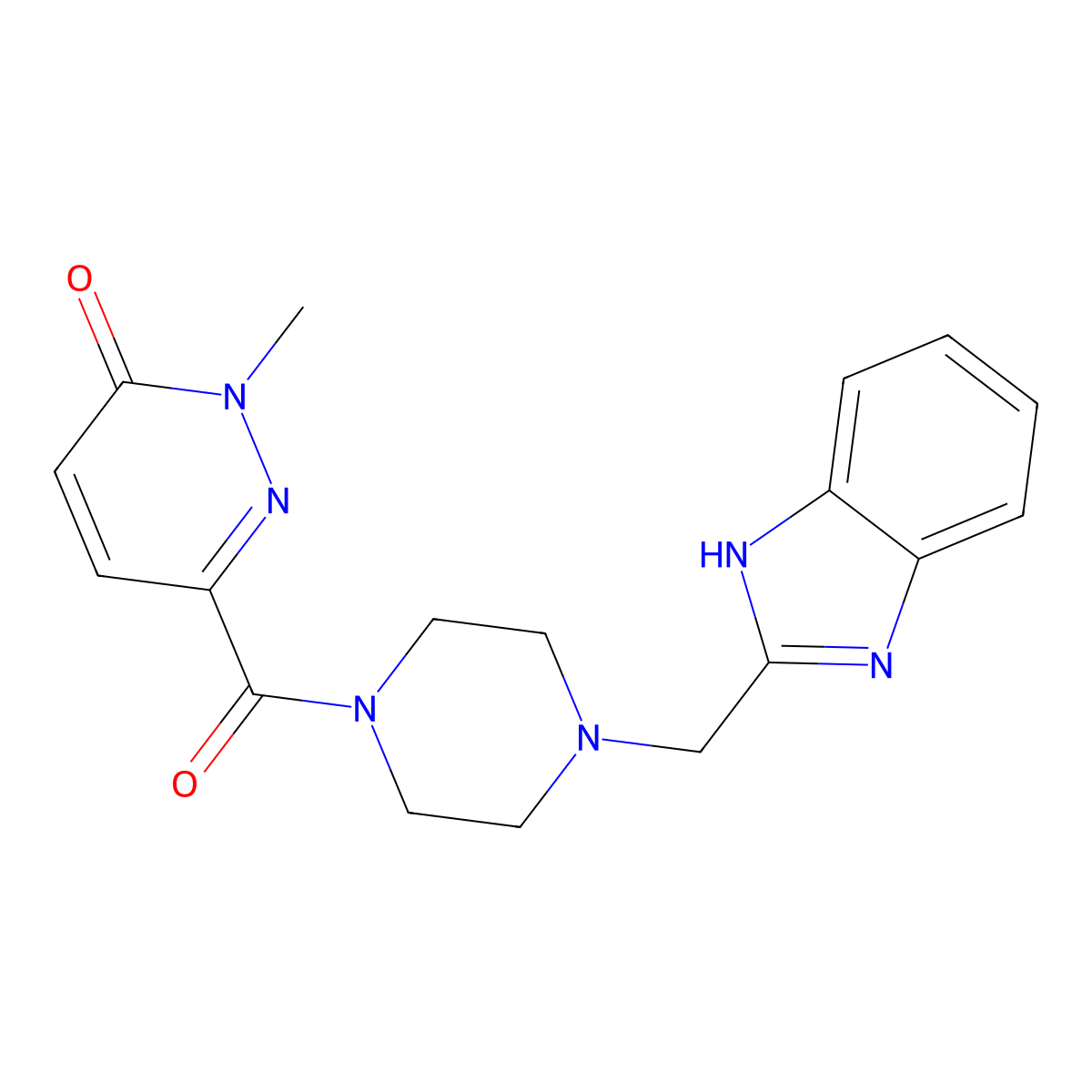 6-(4-((1H-benzo[d]imidazol-2-yl)methyl)piperazine-1-carbonyl)-2-methylpyridazin-3(2H)-one molecular structure, CAS 1171562-57-4