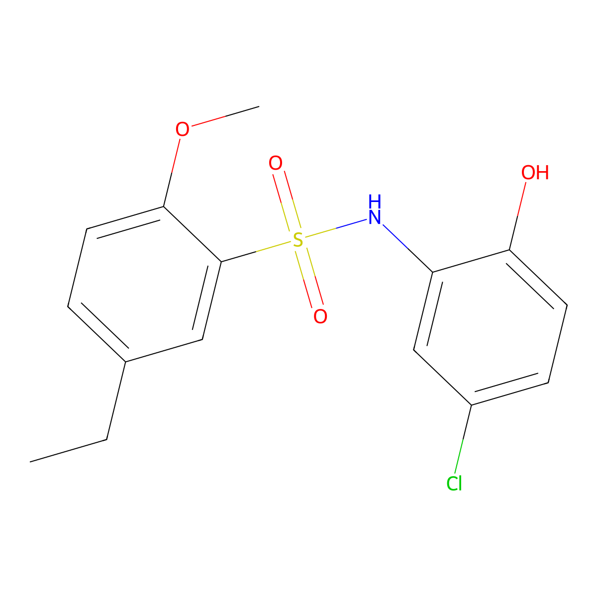 N-(5-chloro-2-hydroxyphenyl)-5-ethyl-2-methoxybenzenesulfonamide molecular structure, CAS 1171564-02-5
