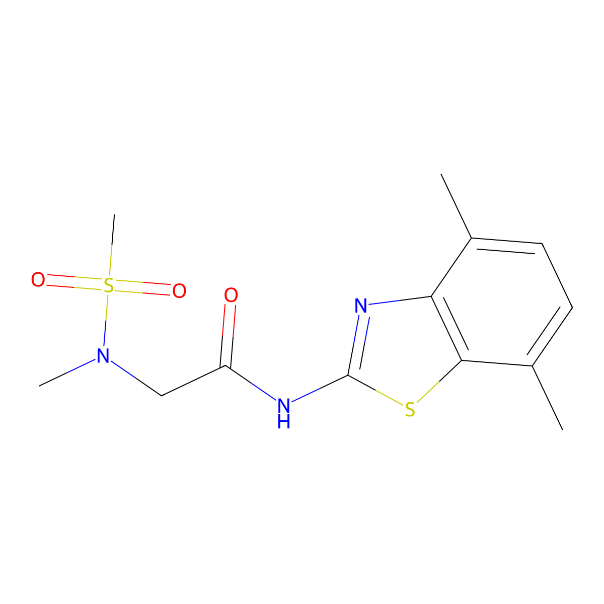 N-(4,7-dimethylbenzo[d]thiazol-2-yl)-2-(N-methylmethylsulfonamido)acetamide molecular structure, CAS 1171567-07-9