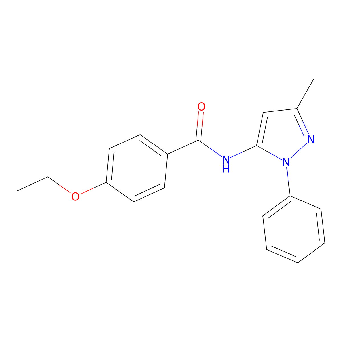 4-ethoxy-N-(3-methyl-1-phenyl-1H-pyrazol-5-yl)benzamide molecular structure, CAS 1171568-77-6