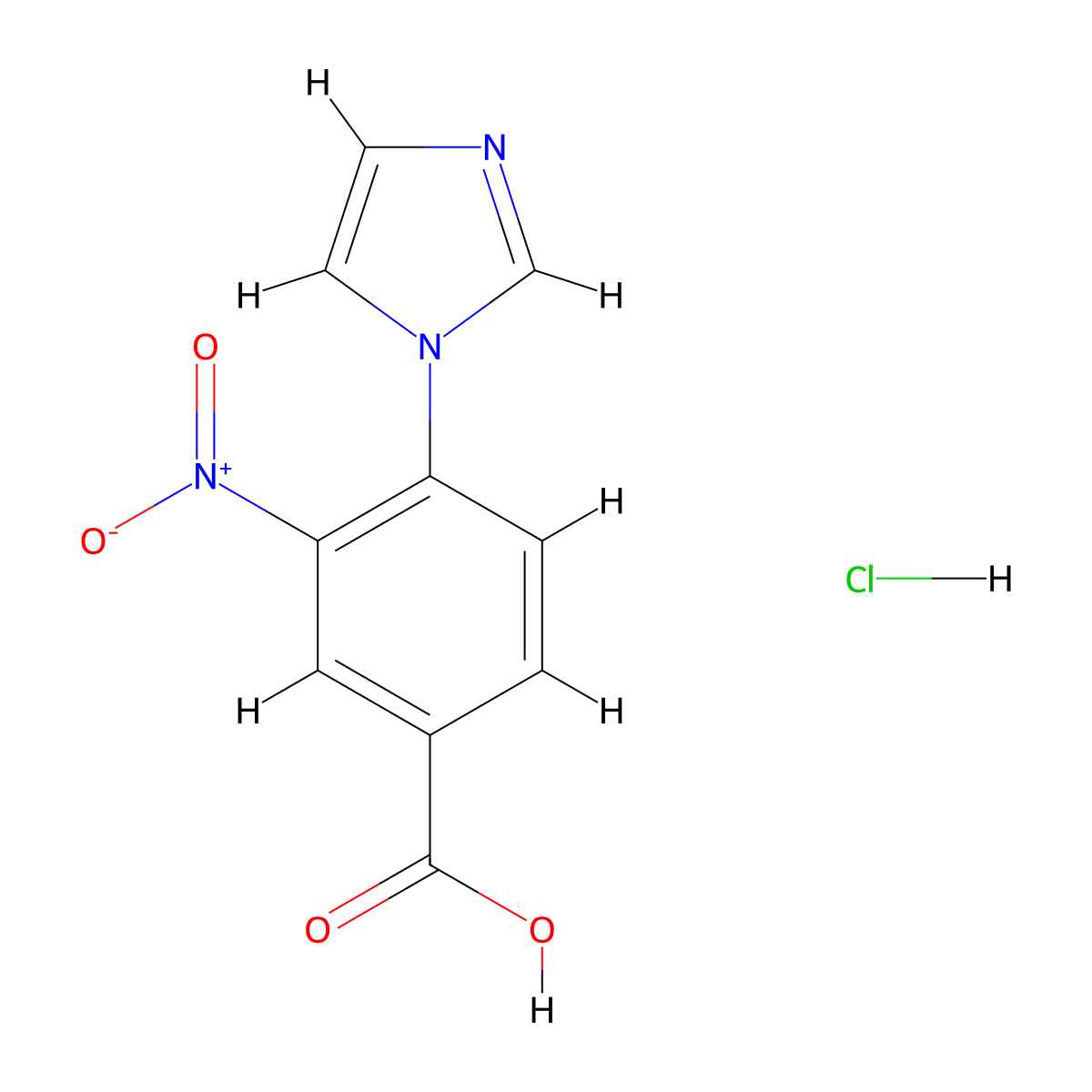 4-(1H-imidazol-1-yl)-3-nitrobenzoic acid hydrochloride molecular structure, CAS 1171571-17-7