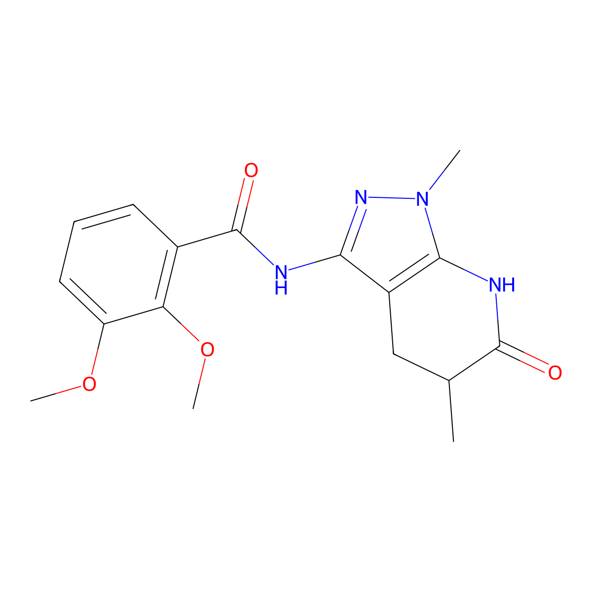 N-(1,5-dimethyl-6-oxo-4,5,6,7-tetrahydro-1H-pyrazolo[3,4-b]pyridin-3-yl)-2,3-dimethoxybenzamide molecular structure, CAS 1171574-81-4
