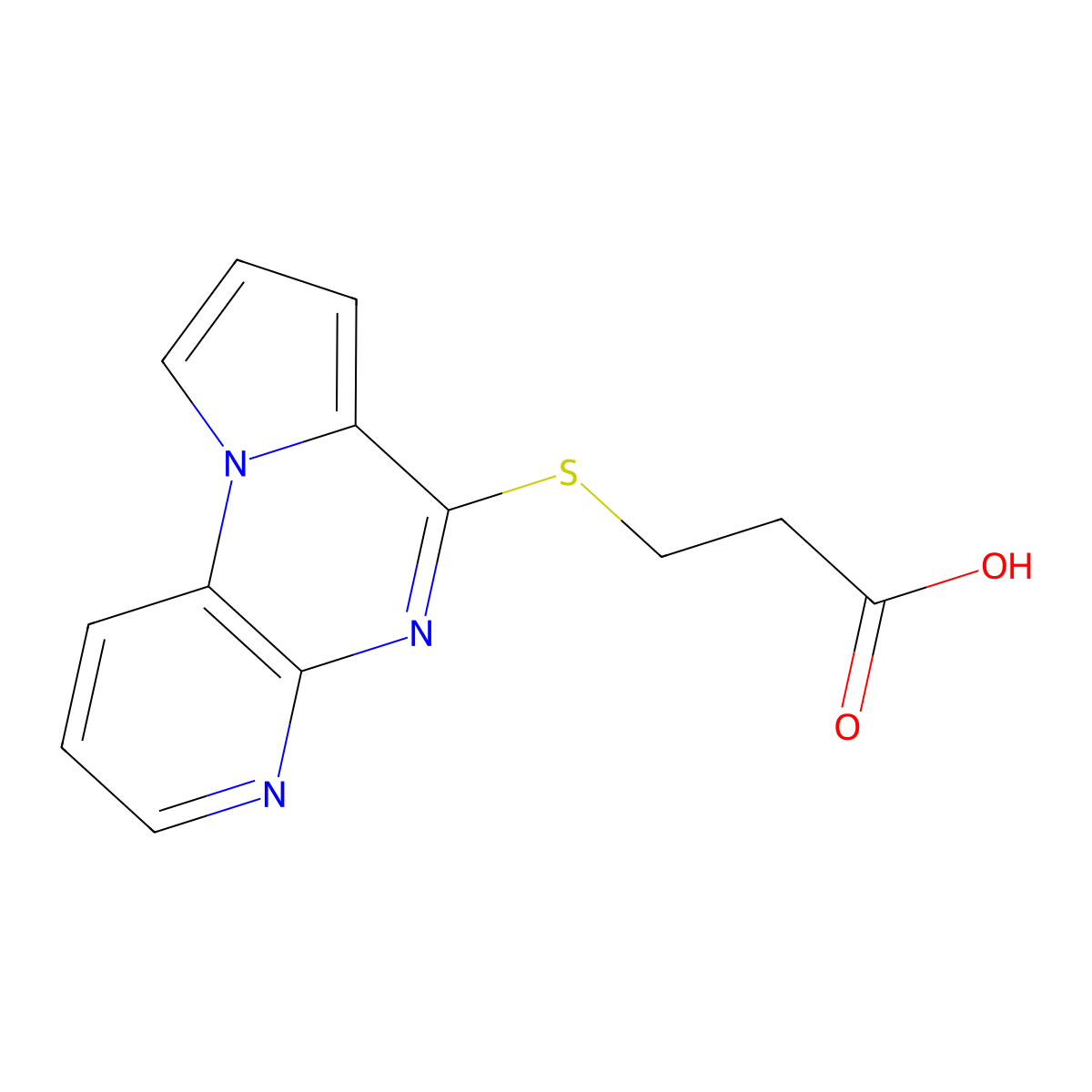 3-(Pyrido[2,3-e]pyrrolo[1,2-a]pyrazin-6-ylthio)propanoic acid molecular structure, CAS 1171575-08-8